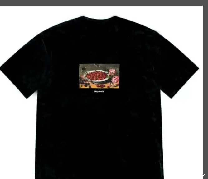 T-shirt XL Strawberries 23SS White M Tee L and S Black Painting sleeved Short Oil 0914